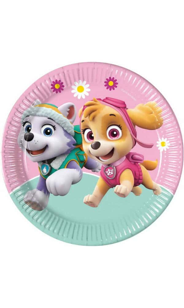 Paw Patrol Skye And Everest FSC Paper Plates 23cm - 8pk