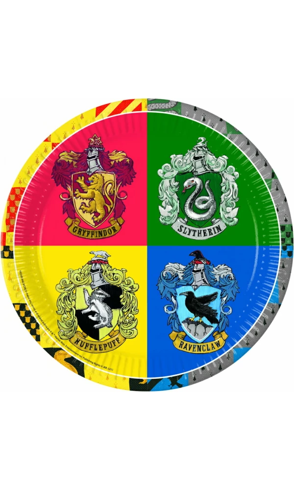 Harry Potter Hogwarts Houses FSC Paper Plates 23cm - 8pk