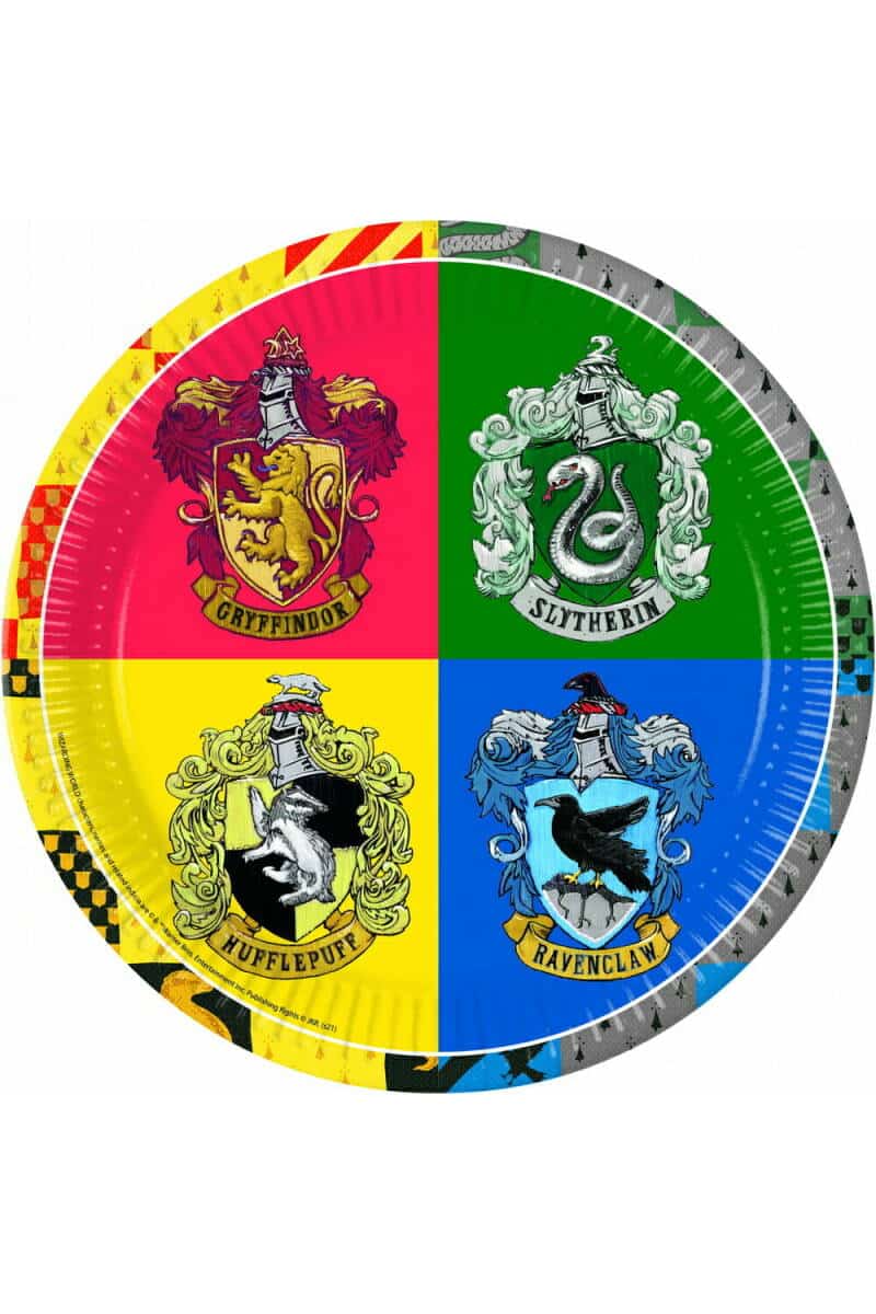Harry Potter Hogwarts Houses FSC Paper Plates 23cm - 8pk