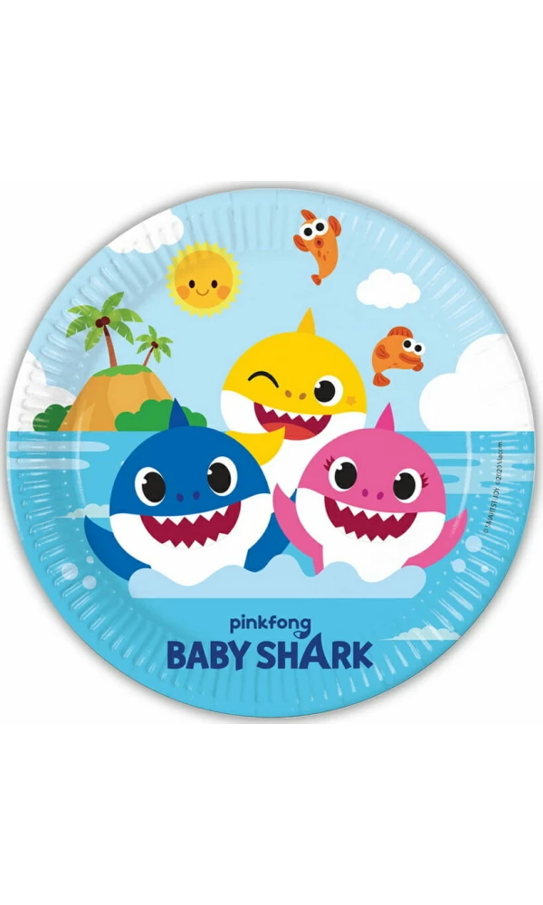 Baby Shark FSC Paper Plates 23cm - 8pk