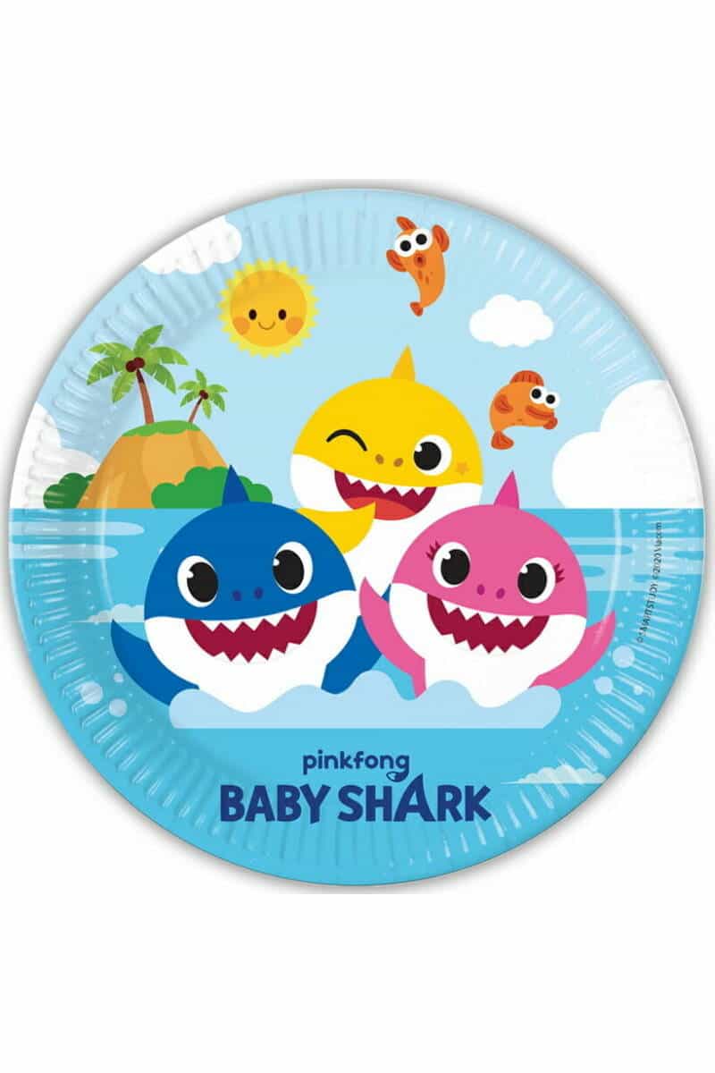 Baby Shark FSC Paper Plates 23cm - 8pk
