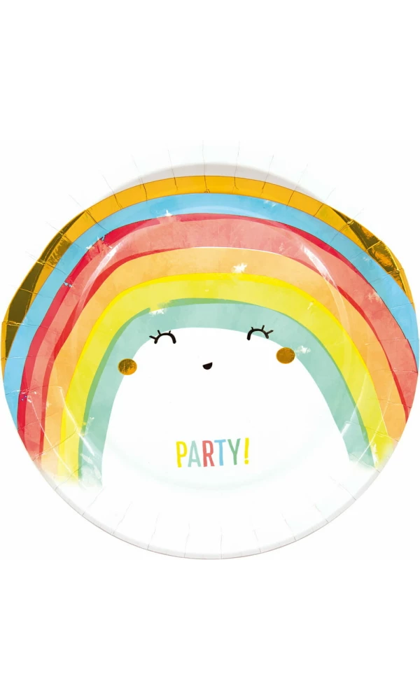 Rainbow Party FSC Paper Plates 23cm - 8pk