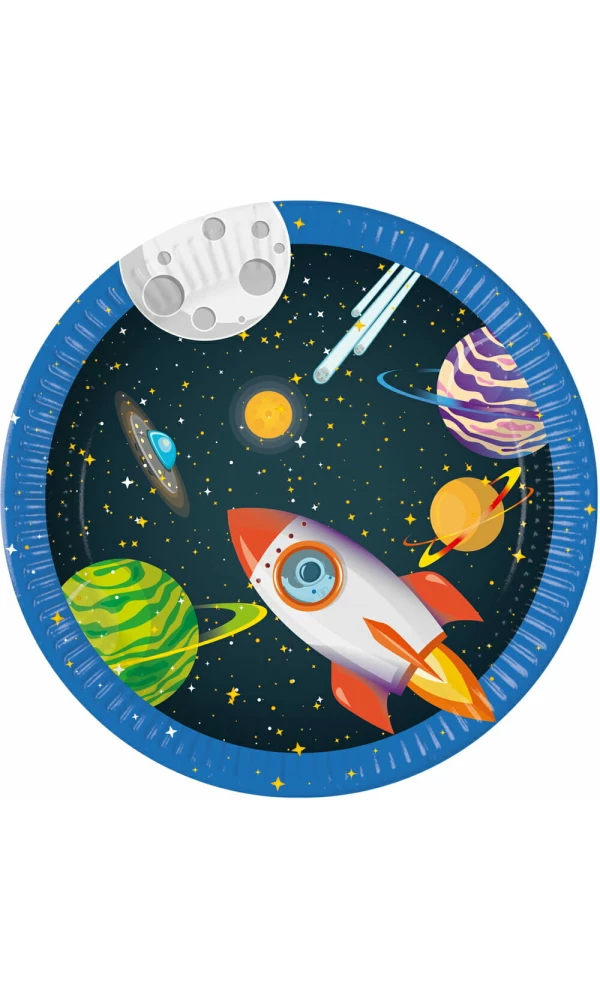 Rocket Space FSC Paper Plates 23cm - 8pk