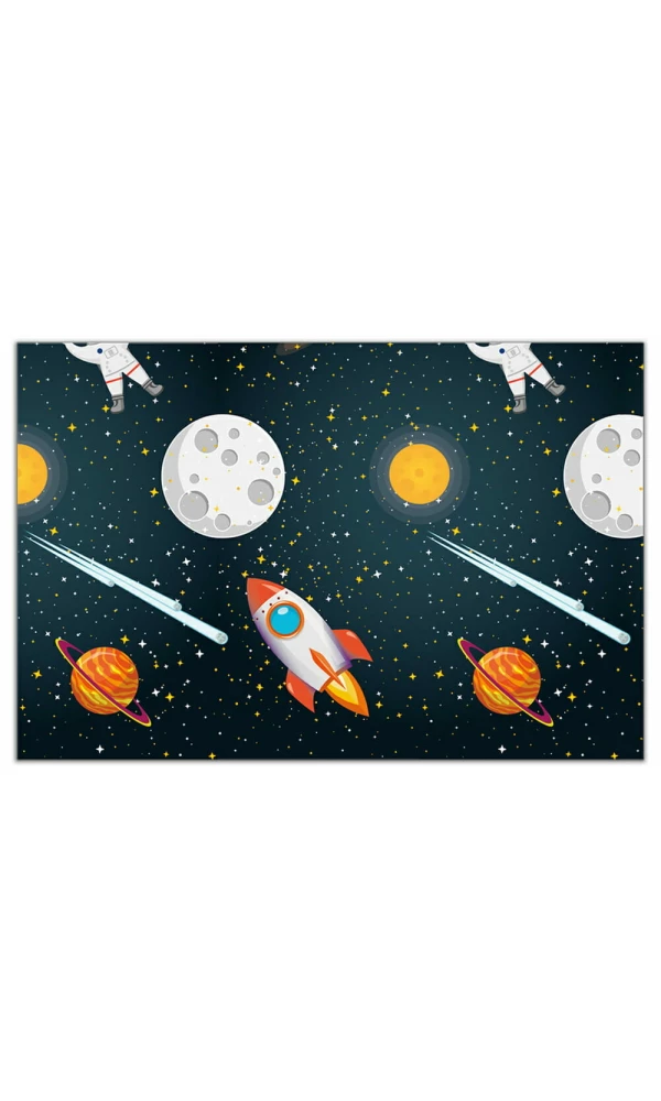 Rocket Space Plastic Tablecover 120x180cm - 1pk
