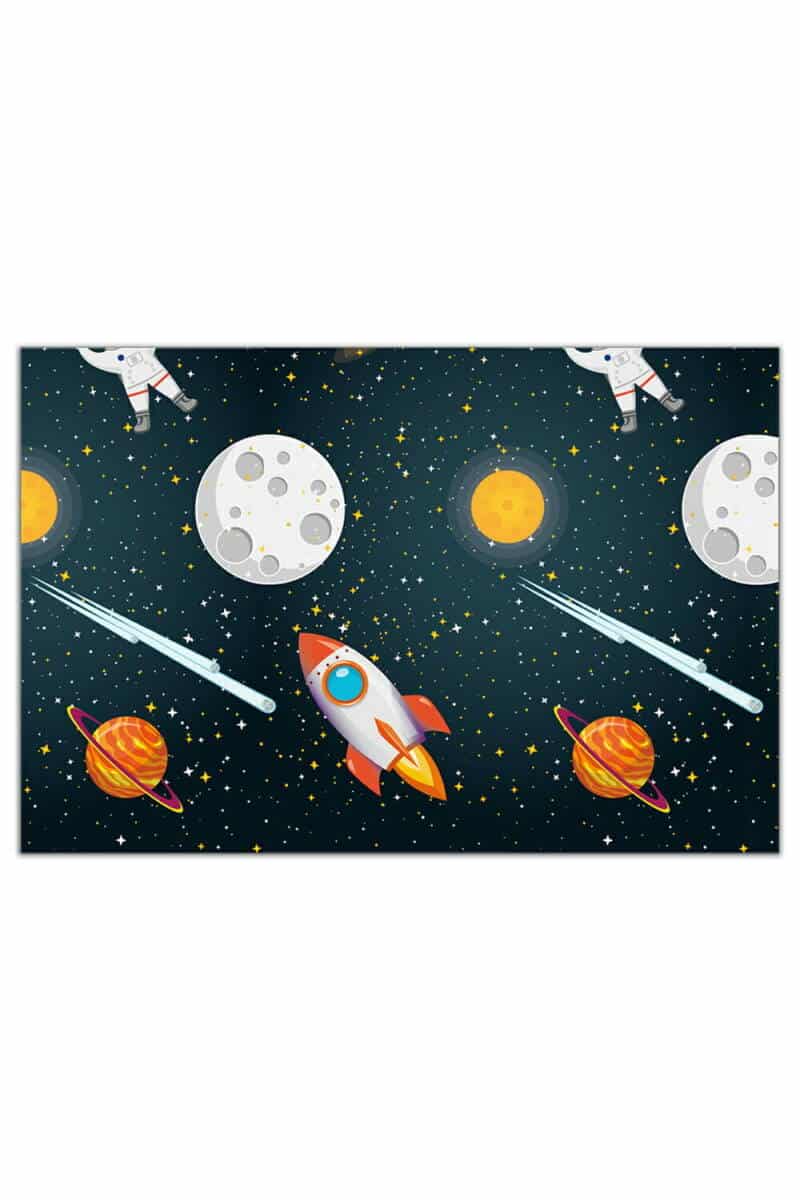 Rocket Space Plastic Tablecover 120x180cm - 1pk