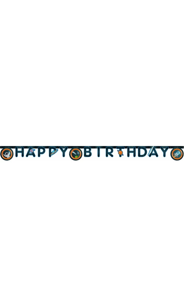 Rocket Space FSC "Happy Birthday" Die-Cut Banner - 1pk