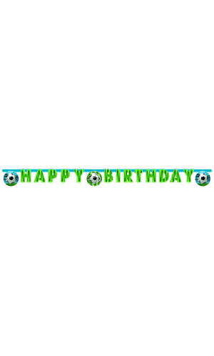 Soccer Fans FSC "Happy Birthday" Die-Cut Banner - 1pk
