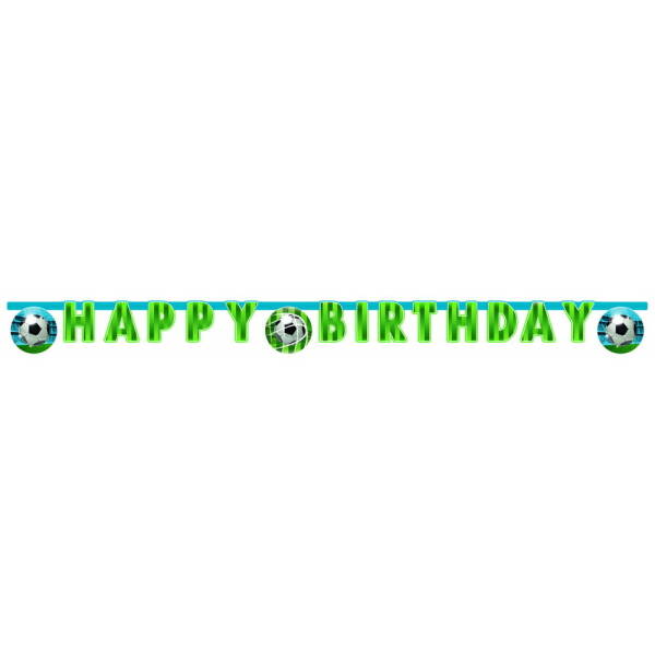 Soccer Fans FSC "Happy Birthday" Die-Cut Banner - 1pk