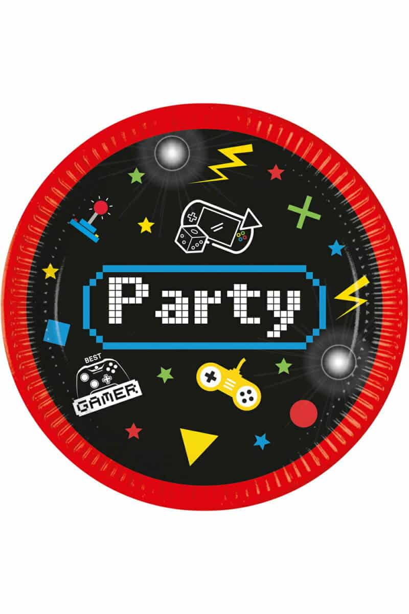 Gaming Party FSC Paper Plates 23cm - 8pk