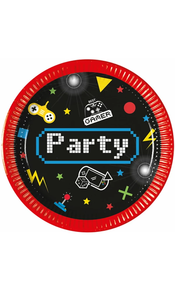 Gaming Party FSC Paper Plates 20cm - 8pk