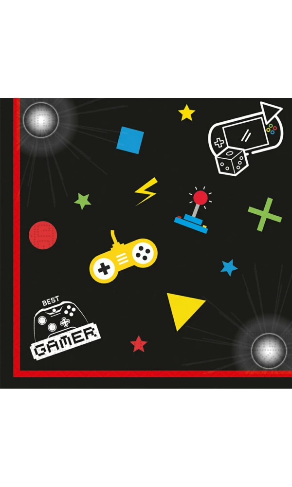 Gaming Party FSC Two-Ply Paper Napkins 33x33cm - 20pk