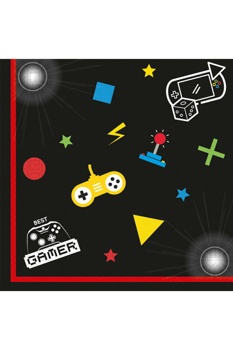 Gaming Party FSC Two-Ply Paper Napkins 33x33cm - 20pk