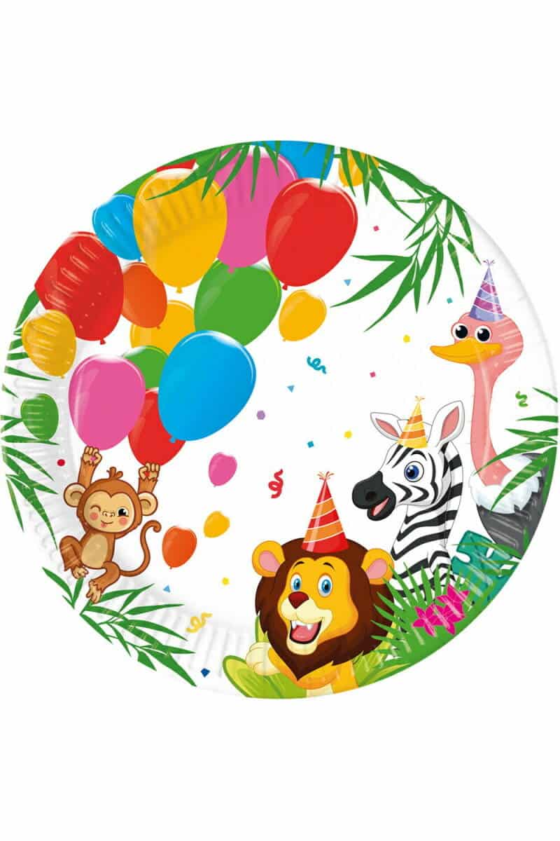Jungle Balloons FSC Paper Plates 23cm - 8pk