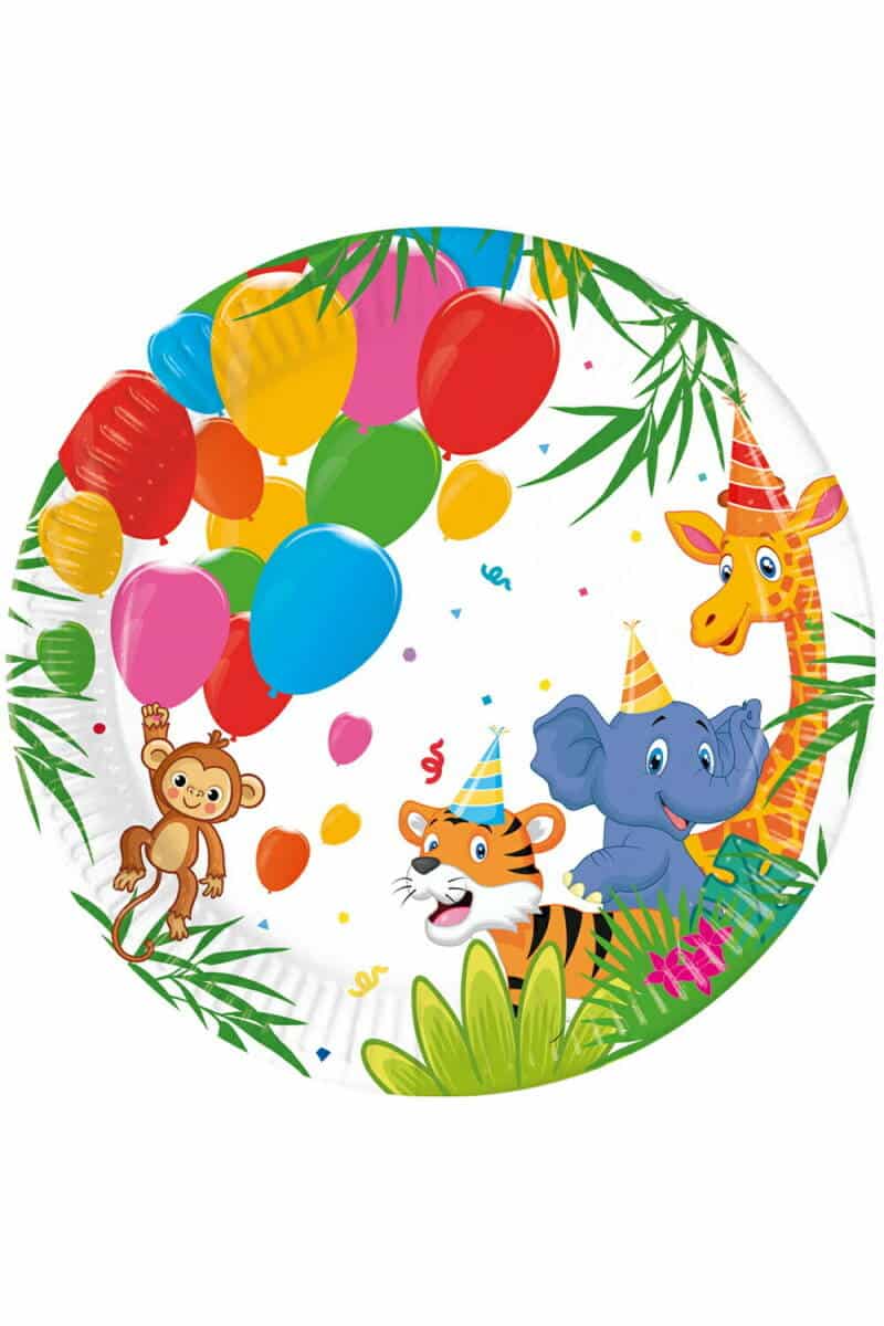Jungle Balloons FSC Paper Plates 20cm - 8pk