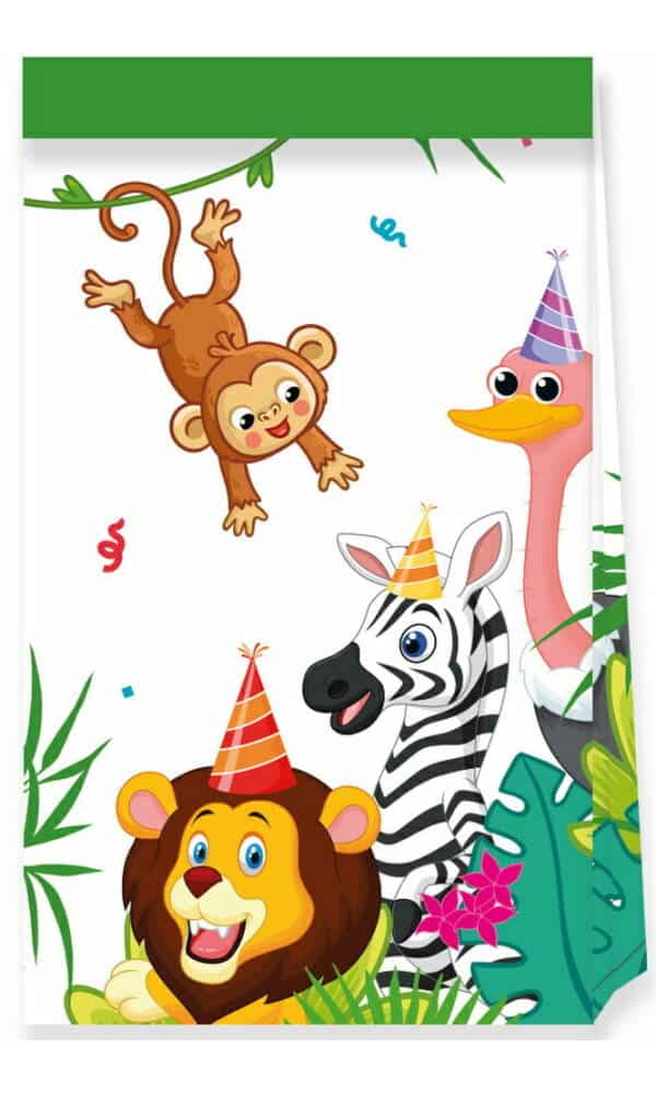 Jungle Balloons FSC Paper Party Bags - 4pk