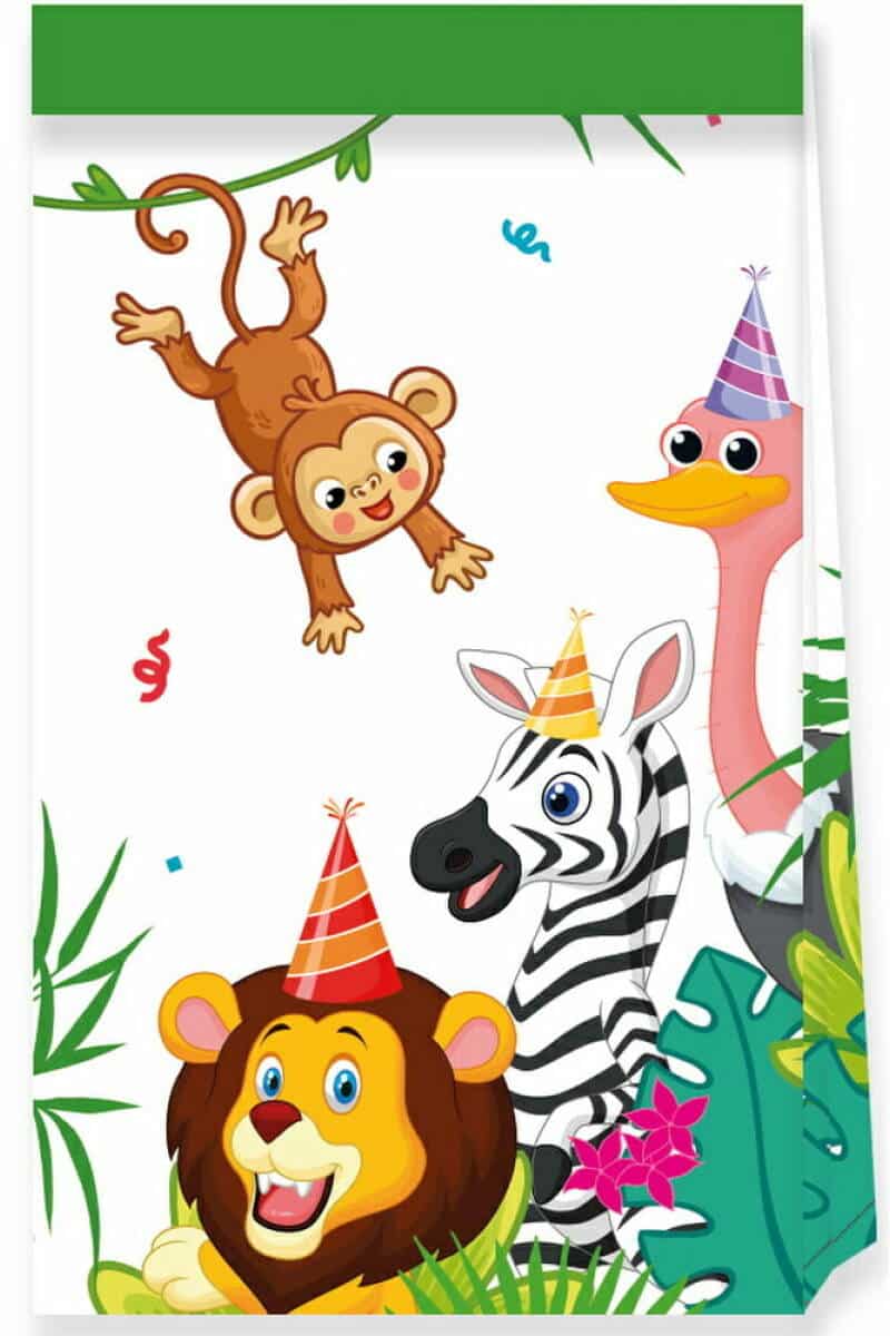 Jungle Balloons FSC Paper Party Bags - 4pk