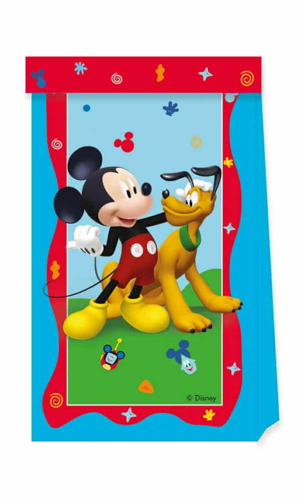 Mickey Rock The House FSC Paper Party Bags - 4pk