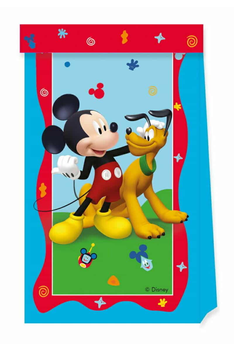 Mickey Rock The House FSC Paper Party Bags - 4pk