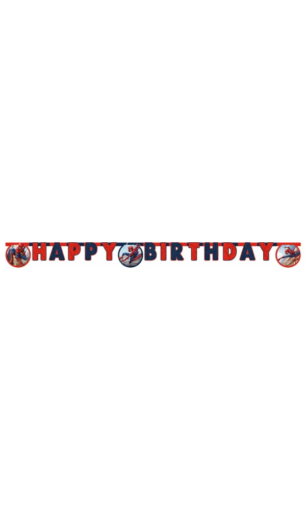 Spider-Man Crime Fighter FSC "Happy Birthday" Die-Cut Banner - 1pk