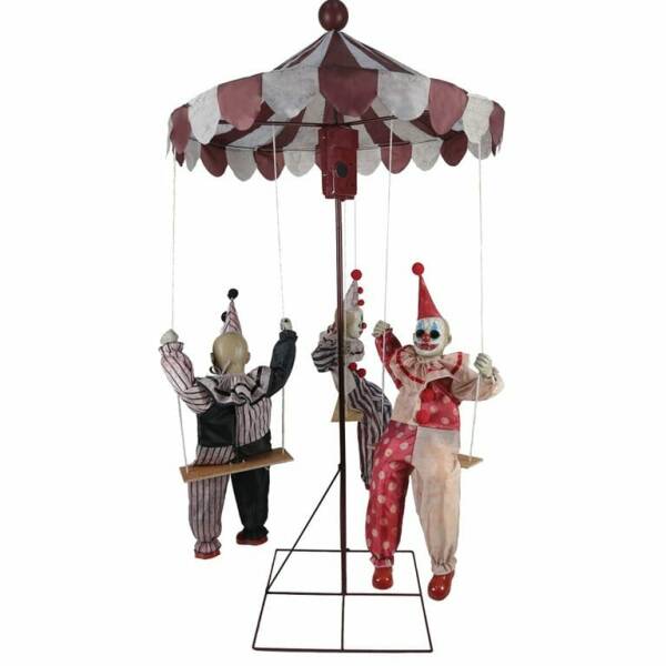 Lifesize Carousel with 3 Clowns, Light, Sound & Movement