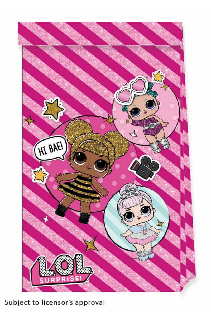 LOL Glitterati FSC Paper Party Bags - 4pk