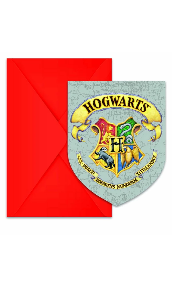 Harry Potter Hogwarts Houses FSC Invitations & Envelopes - 6pk