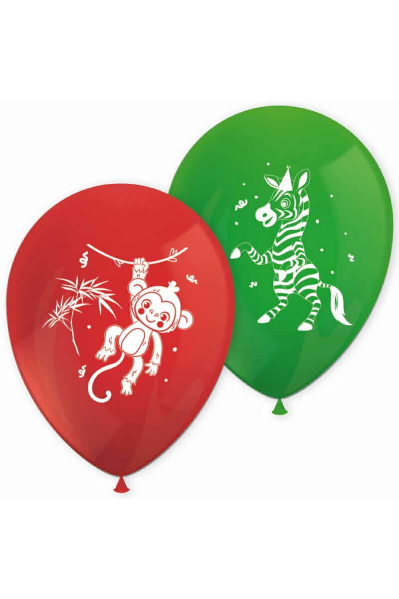 Jungle Balloons Printed Latex Balloons - 8pk