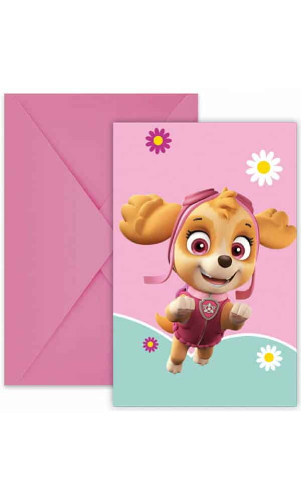 Paw Patrol Skye And Everest FSC Invitations & Envelopes - 6pk