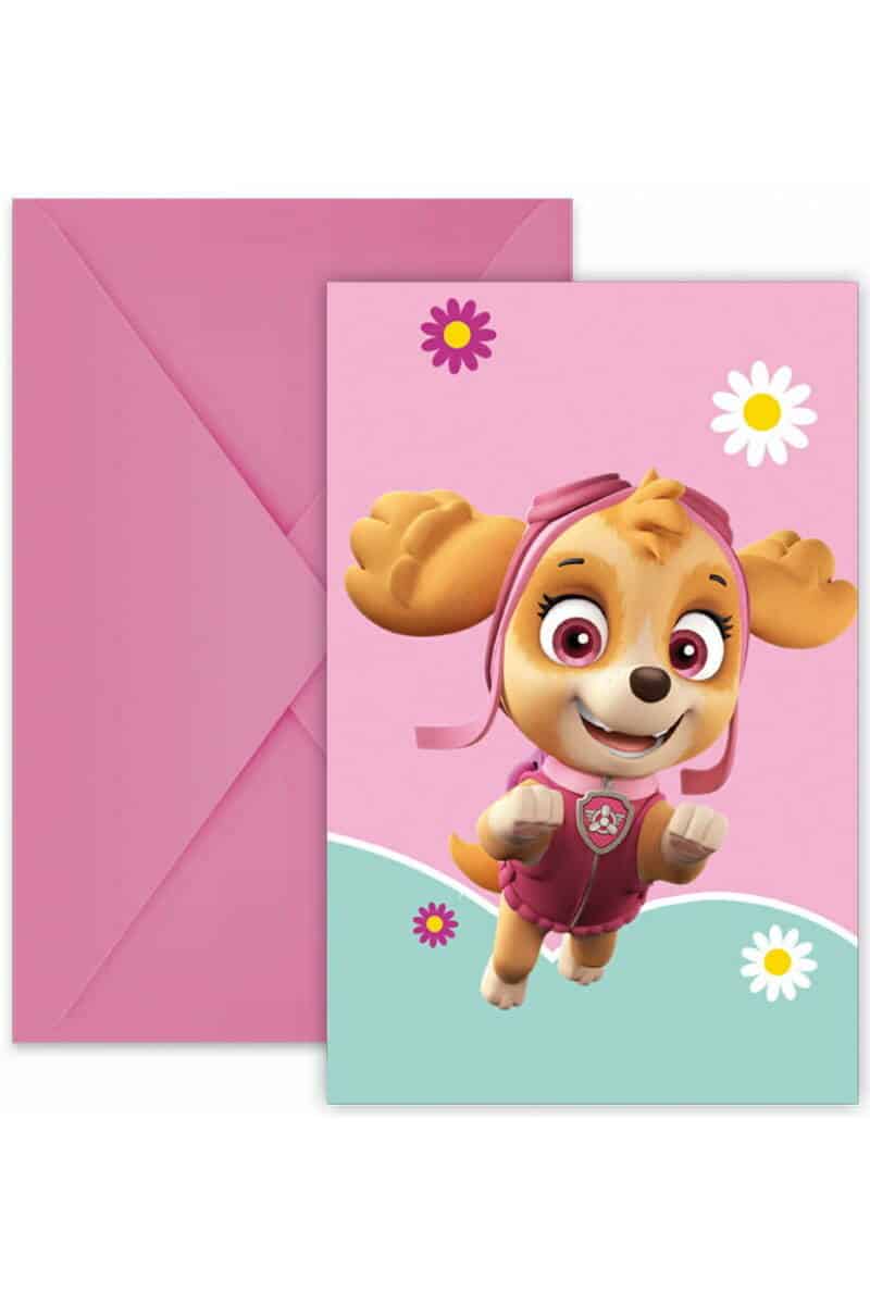 Paw Patrol Skye And Everest FSC Invitations & Envelopes - 6pk