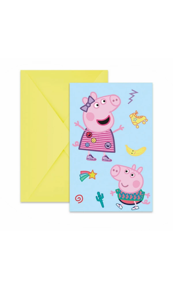 Peppa Pig Messy Play FSC Invitations & Envelopes - 6pk
