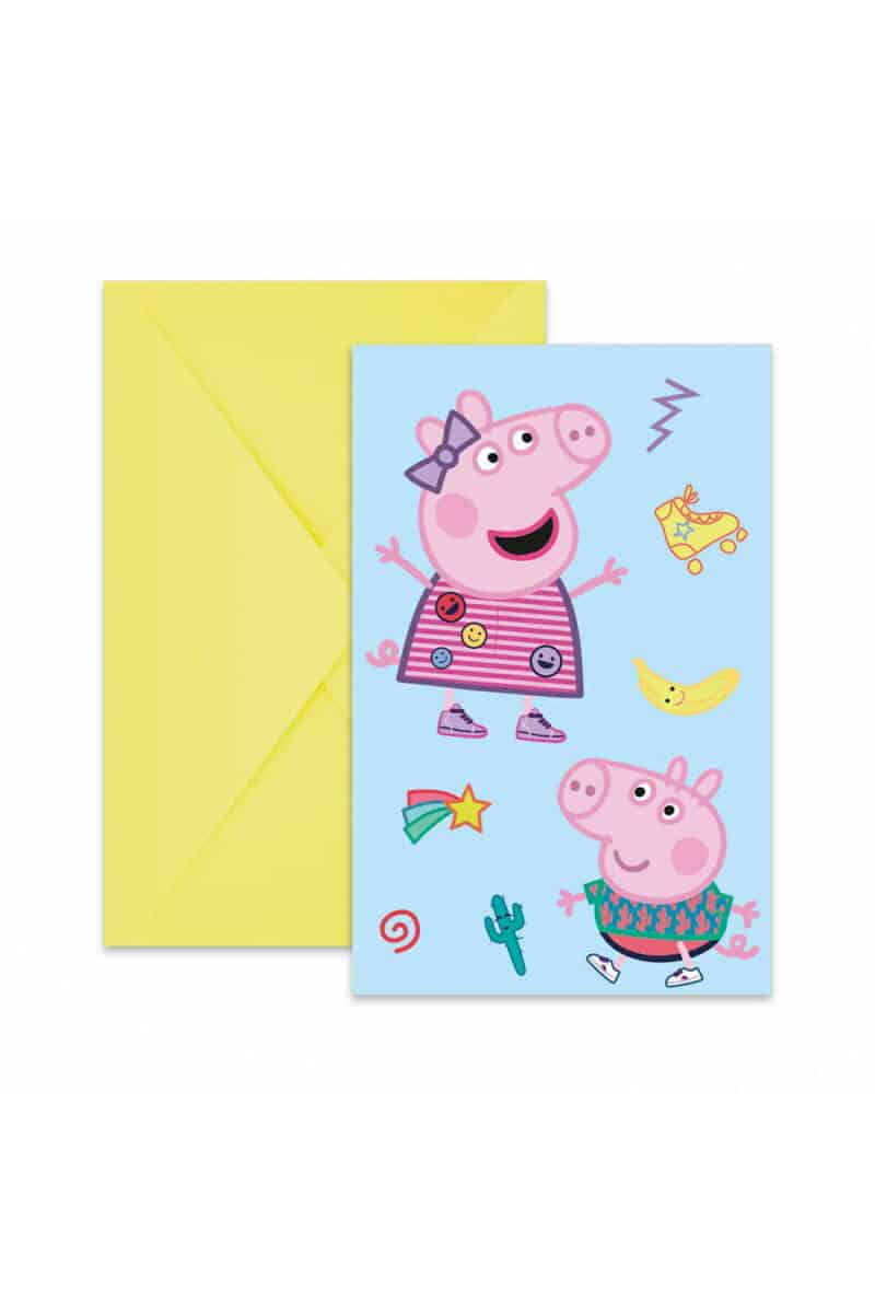 Peppa Pig Messy Play FSC Invitations & Envelopes - 6pk