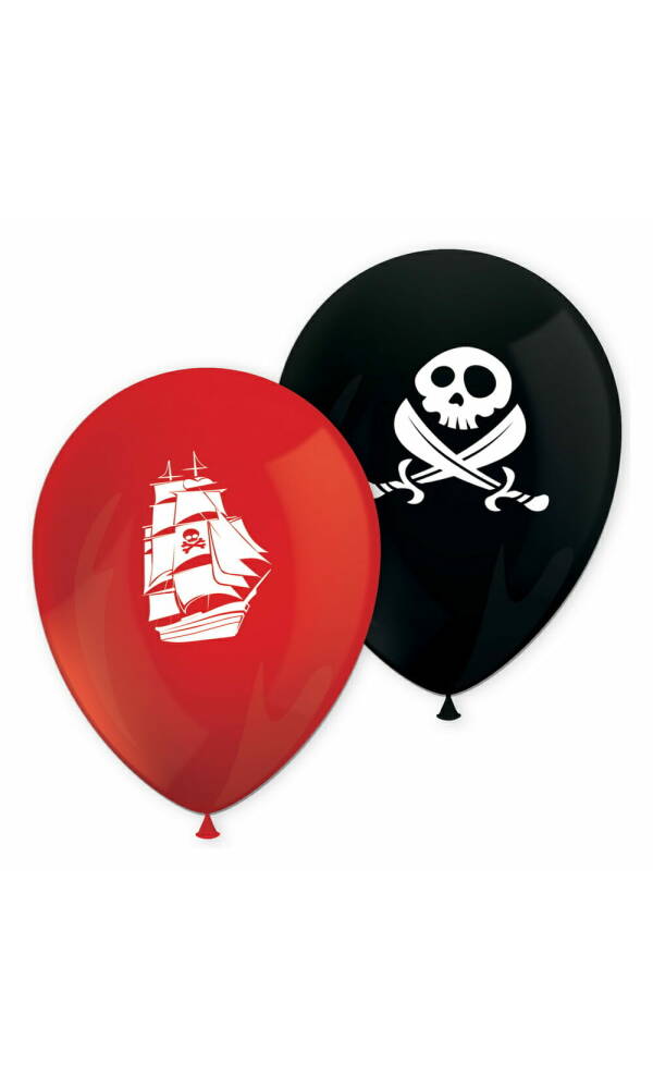 Island Pirates Printed Latex Balloons - 8pk