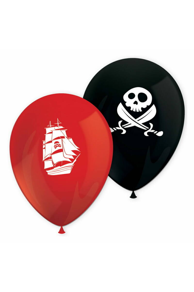 Island Pirates Printed Latex Balloons - 8pk