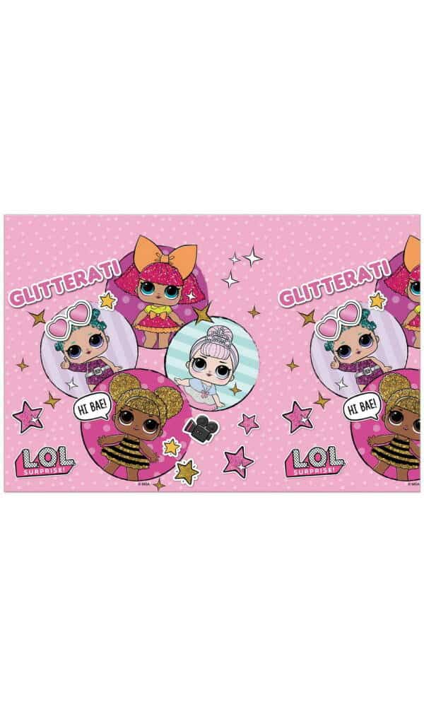LOL Glitterati Plastic Tablecover 120x180cm - 1pk