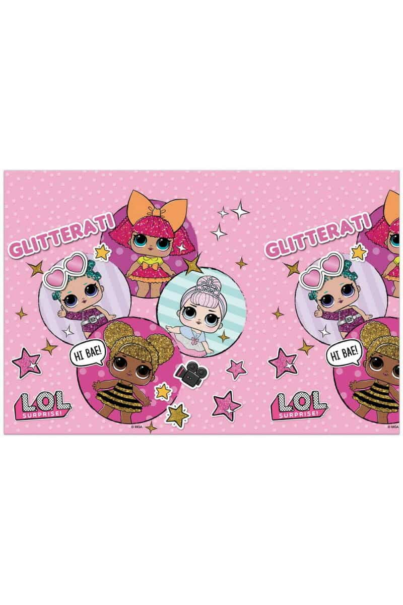 LOL Glitterati Plastic Tablecover 120x180cm - 1pk