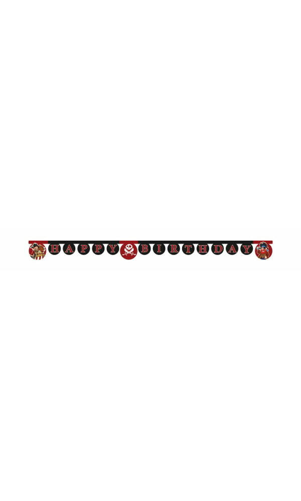 Island Pirates FSC "Happy Birthday" Die-Cut Banner - 1pk