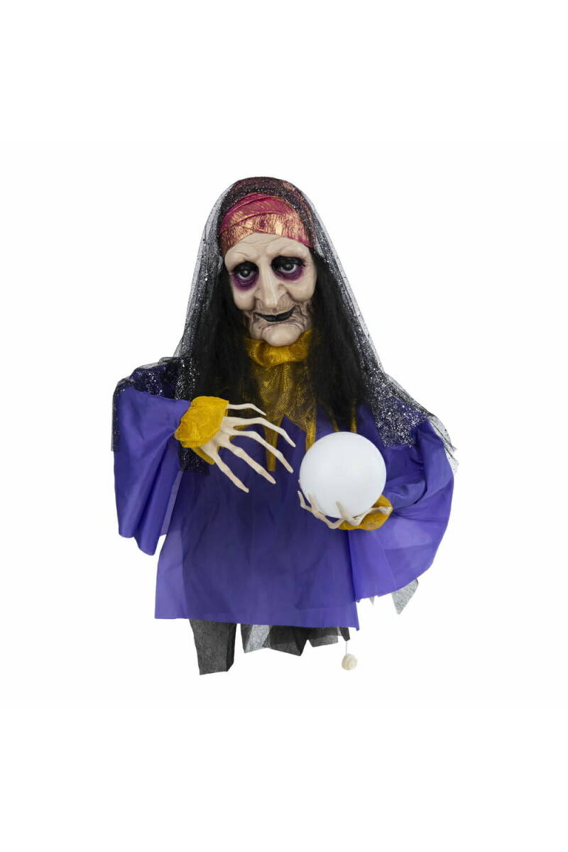 Fortune Teller Witch With Light, Sound & Movement -  50cm x 62cm x 40cm
