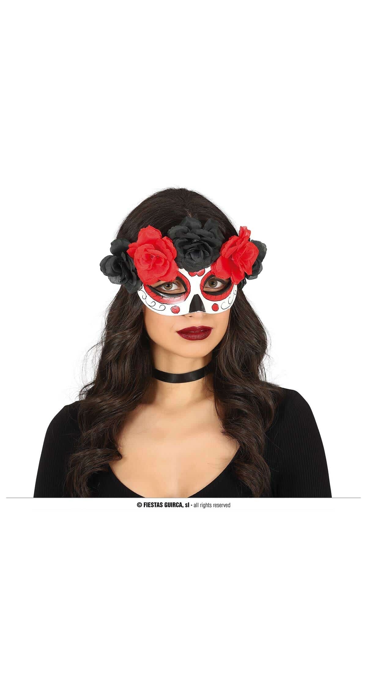 Catrina Mask With Flowers - Adult One Size