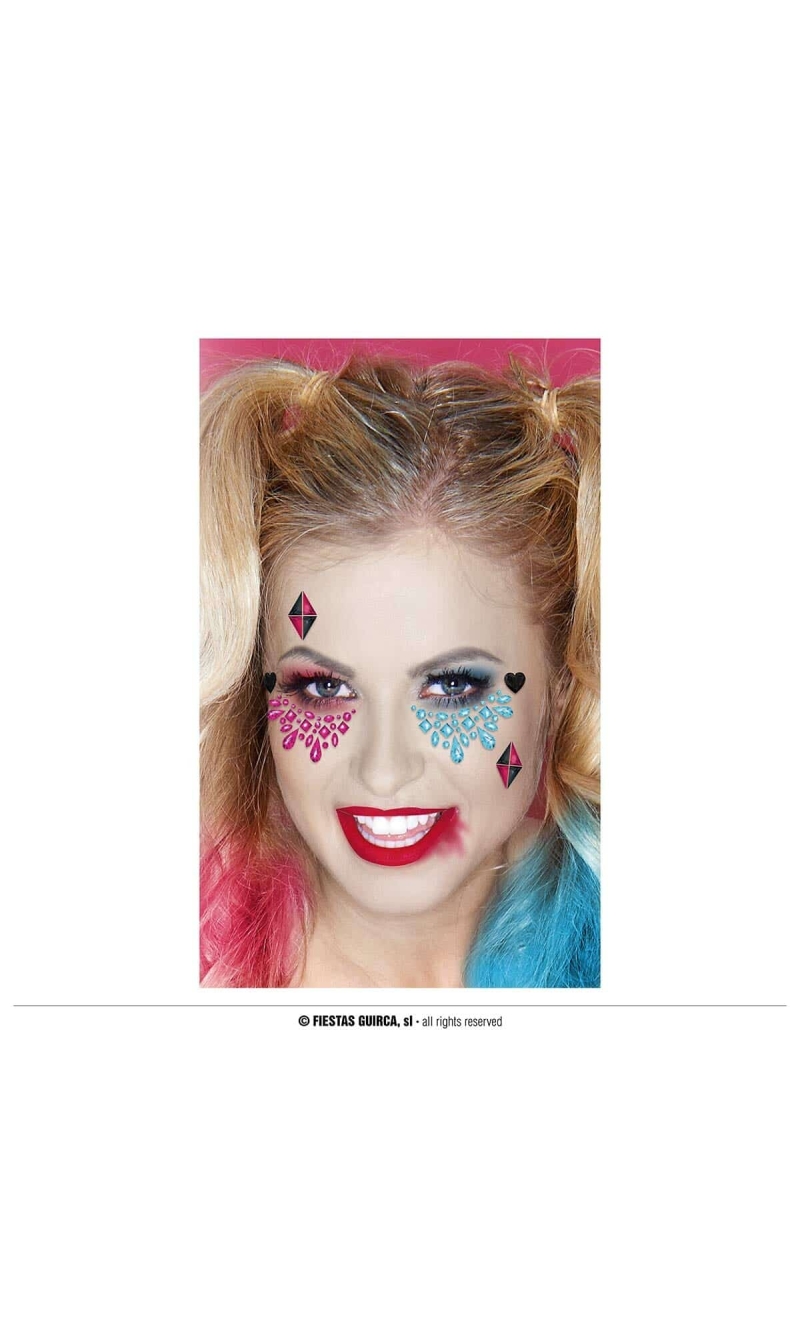 Harley Quinn Adhesive Face Jewelry Set