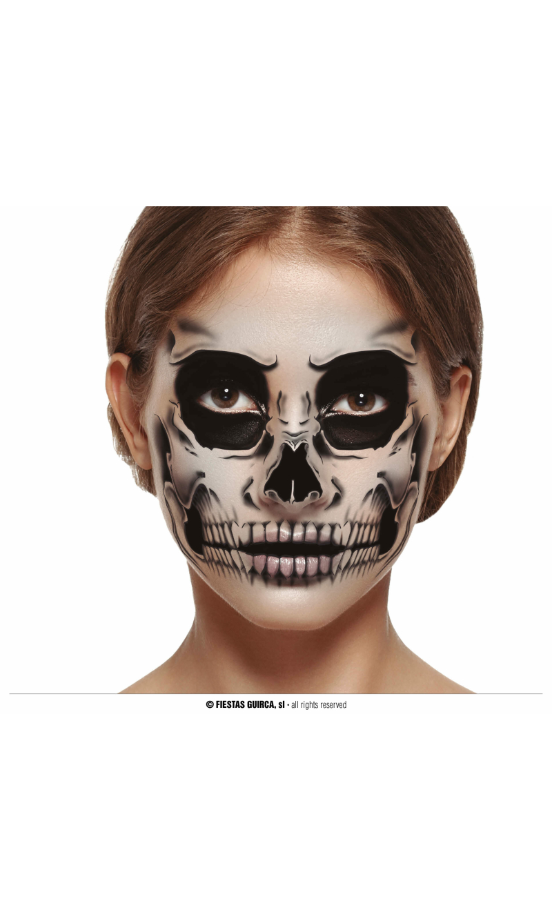 Skeleton Face Tattoo 30 x 14cm