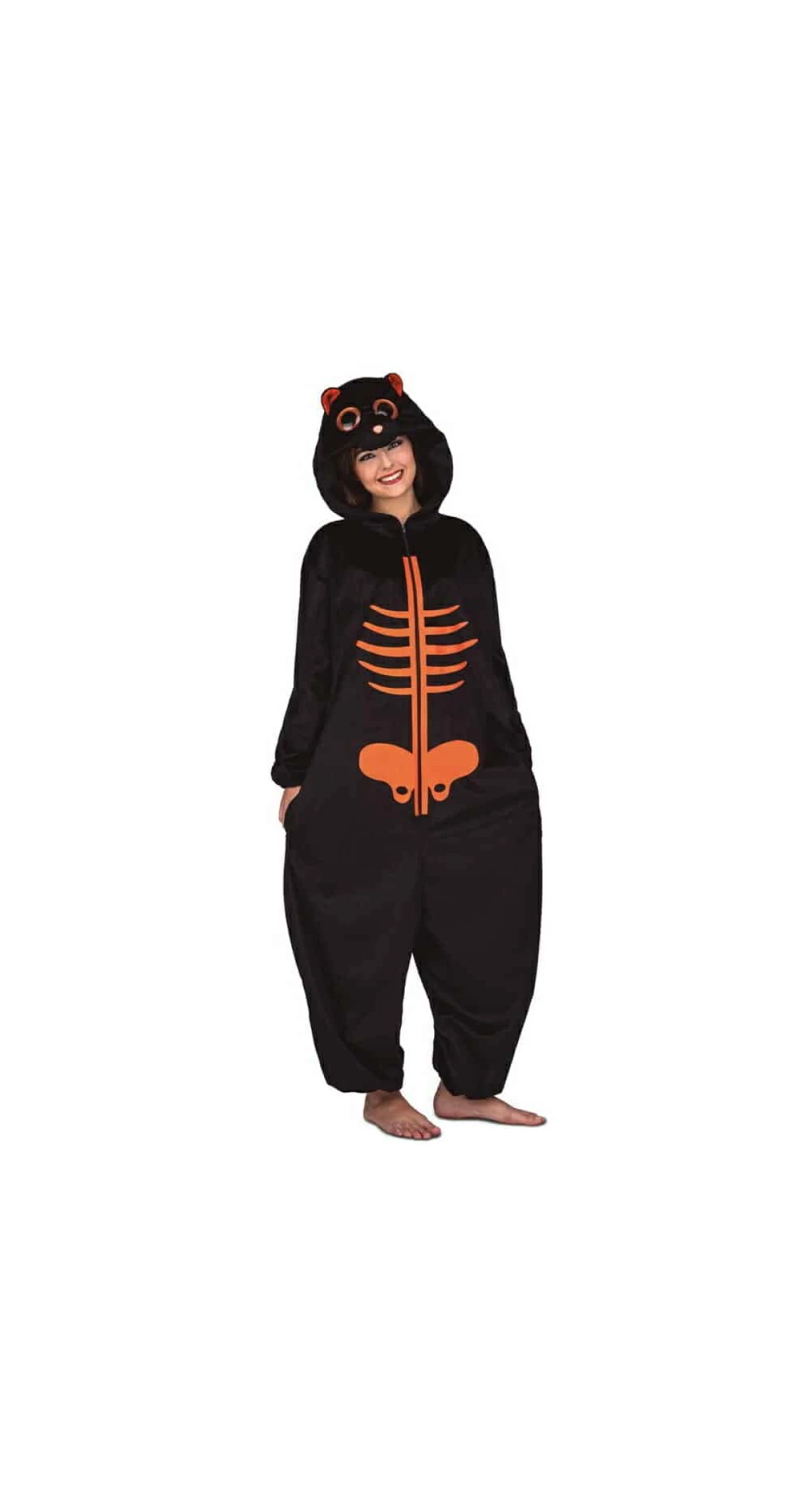 Big Eyes Orange Skeleton - Adult Size Small