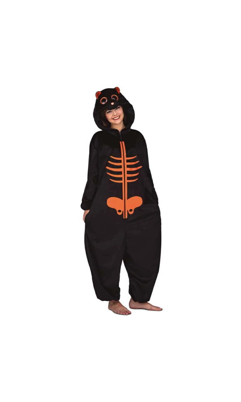 Big Eyes Orange Skeleton - Adult Size Small