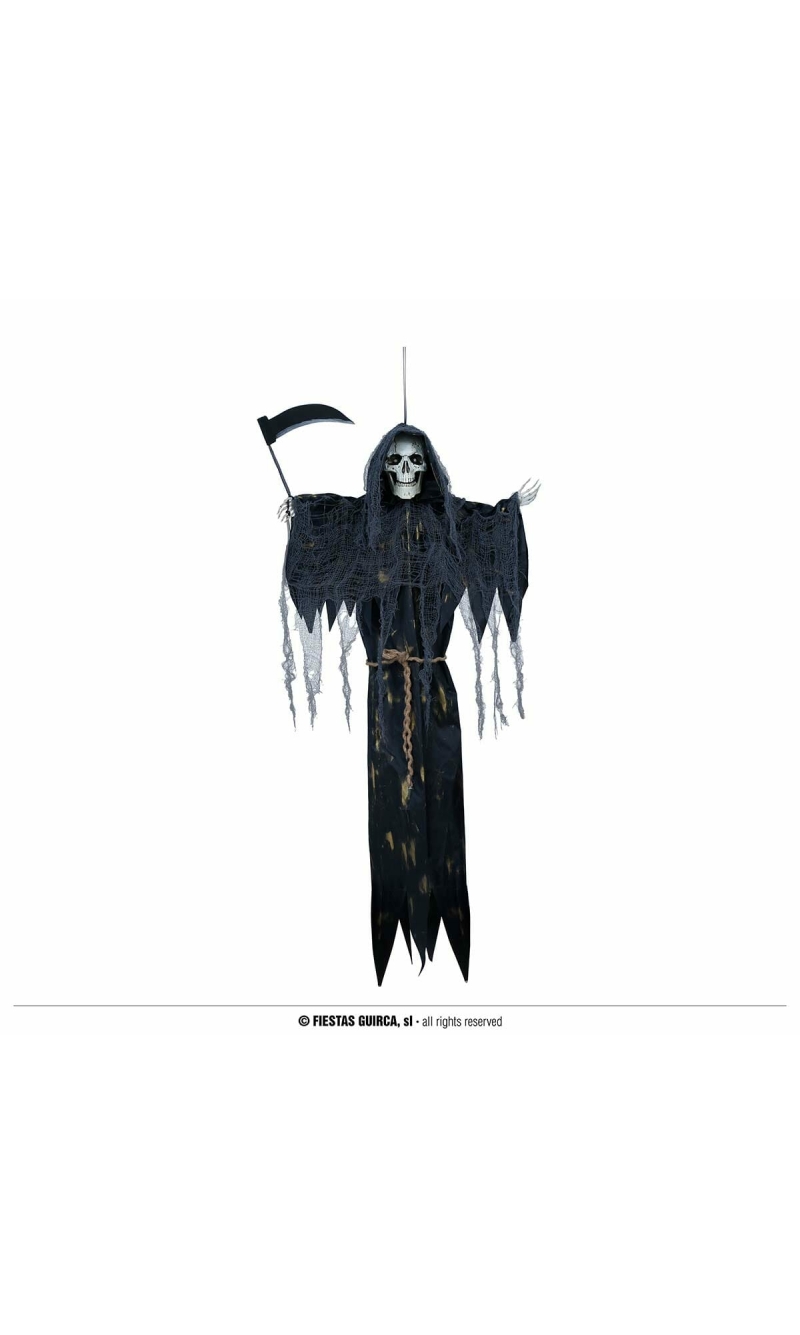 Hanging Death Skeleton With Light - 120cm