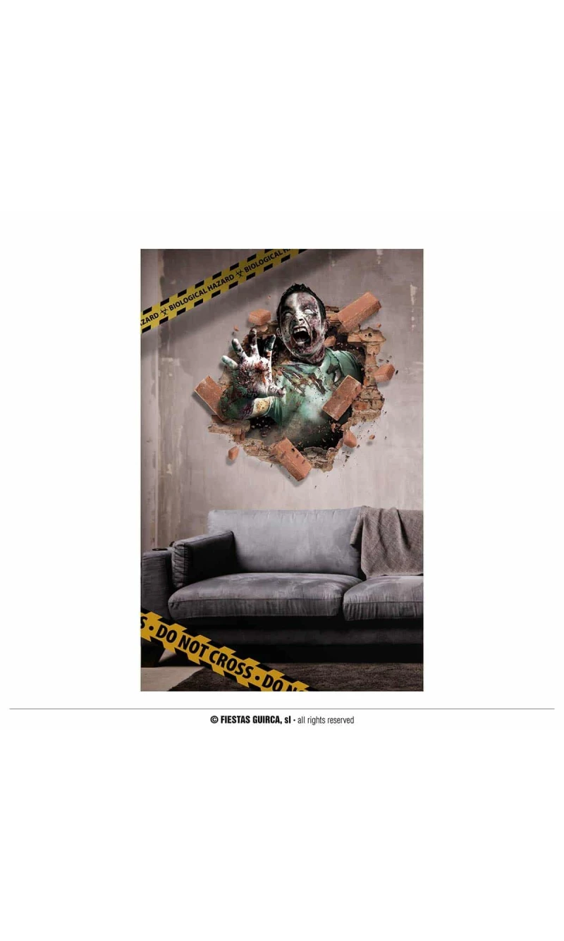 Adhesive Zombie Wall Decoration - 70x80cm
