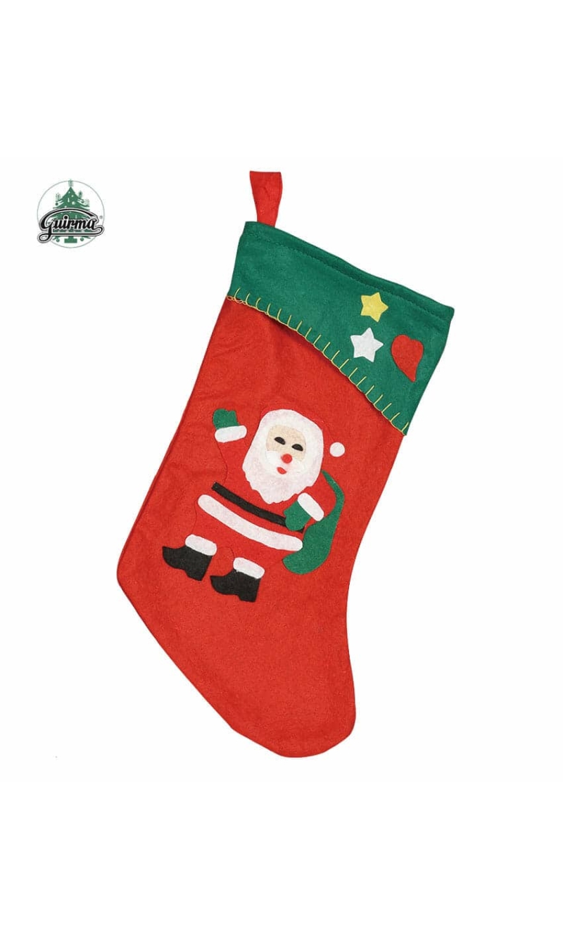 Waving Santa Claus Christmas Sock - 40cm