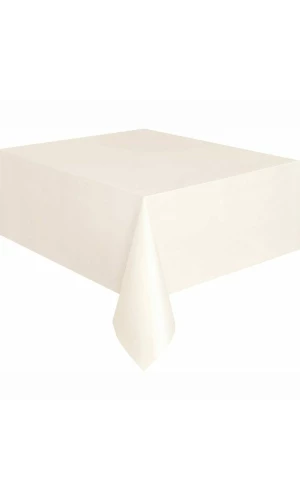 Rectangular Plastic Table Cover (54"x108") - Ivory