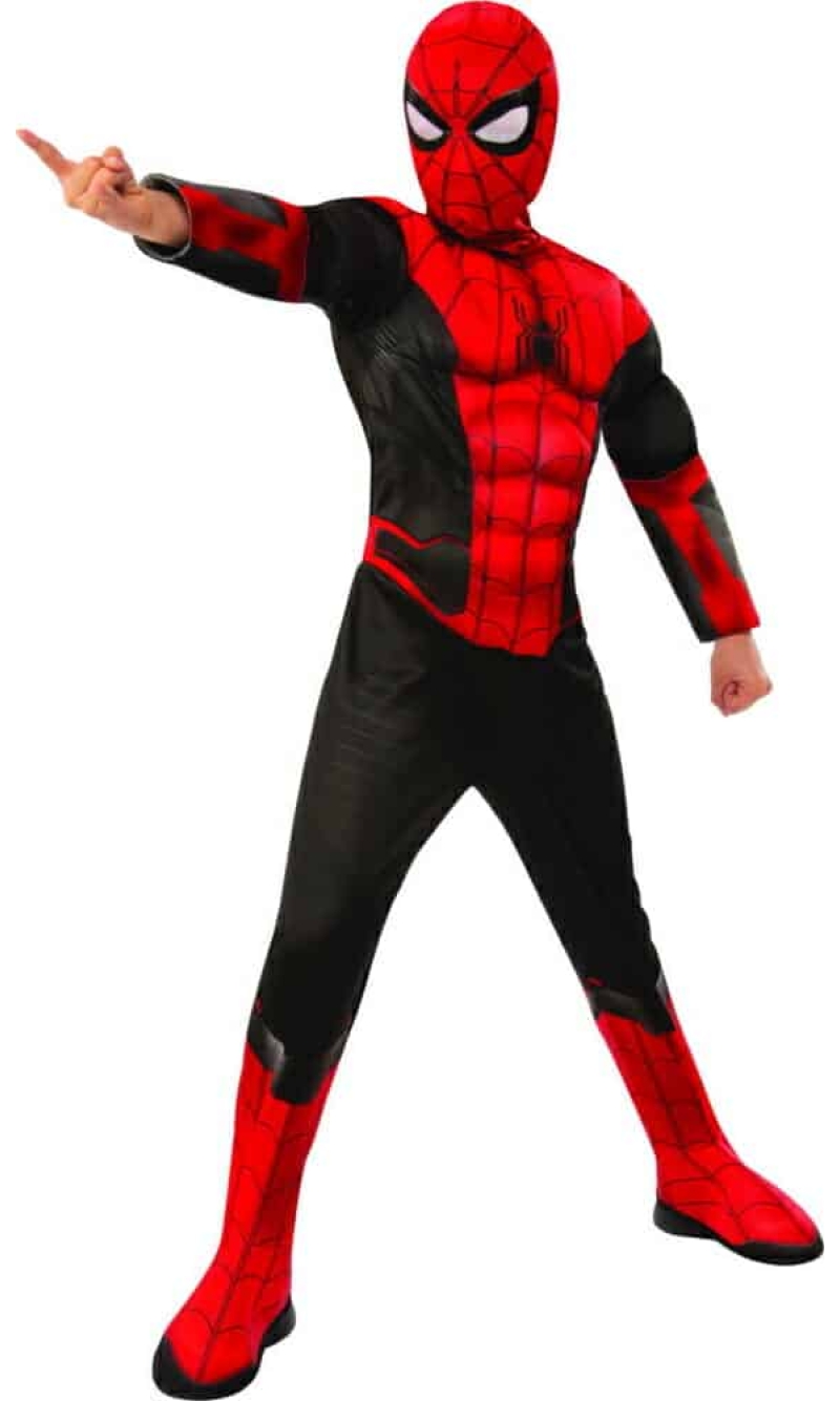 Official Deluxe Spider-Man Red & Black - Age 3 to 4 Years (Small)