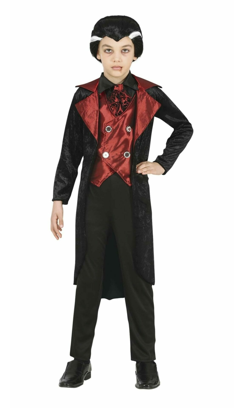 Elegant Red & Black Vampire Boy - Age 7 to 9 Years