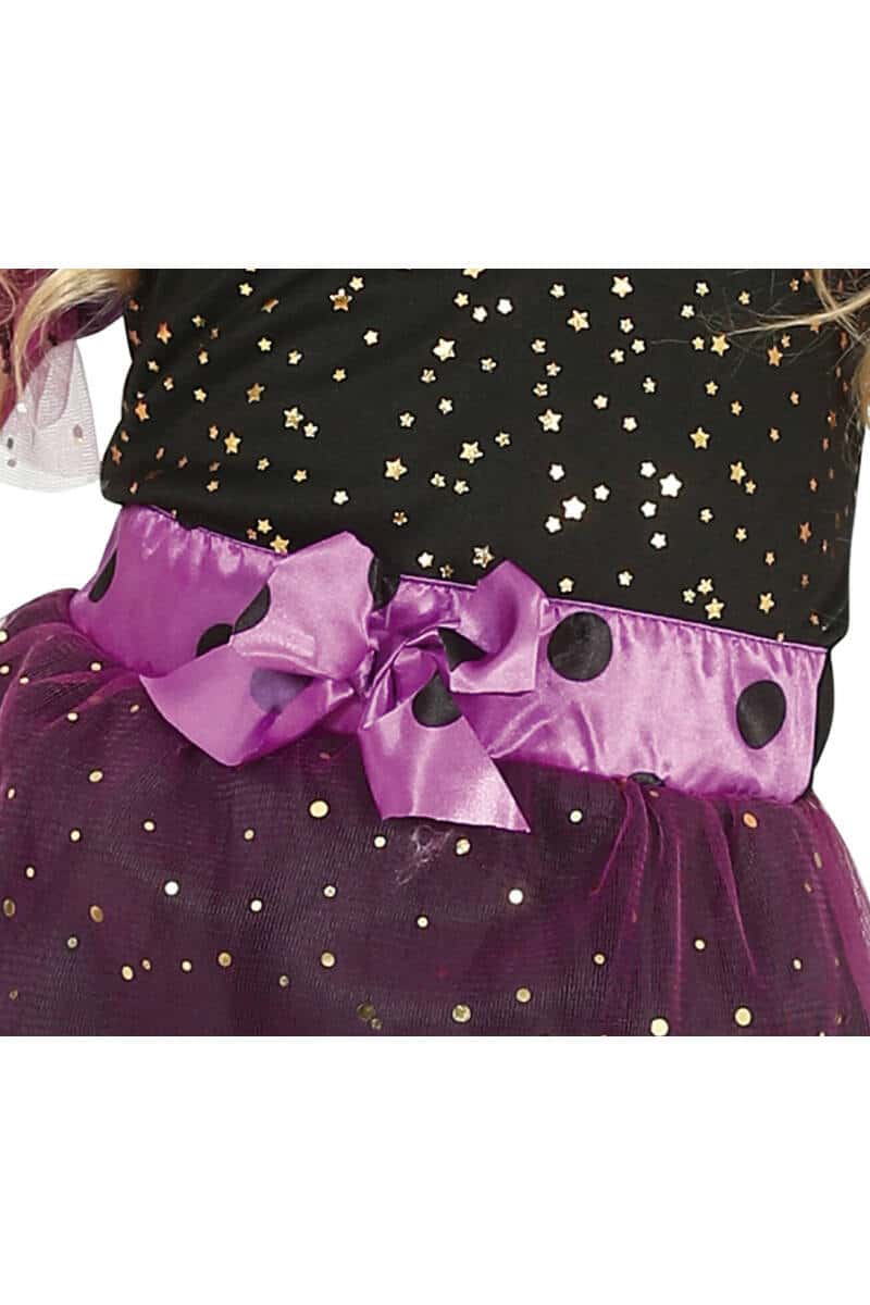 Glittery Purple Witch Girl - Age 7 to 9 Years