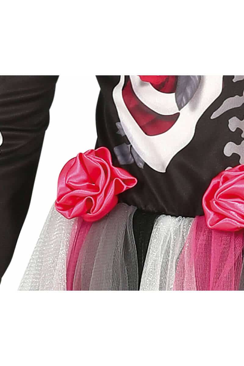 Pink Day of the Dead Girl with Flowers Headband - Age 7 to 9 Years